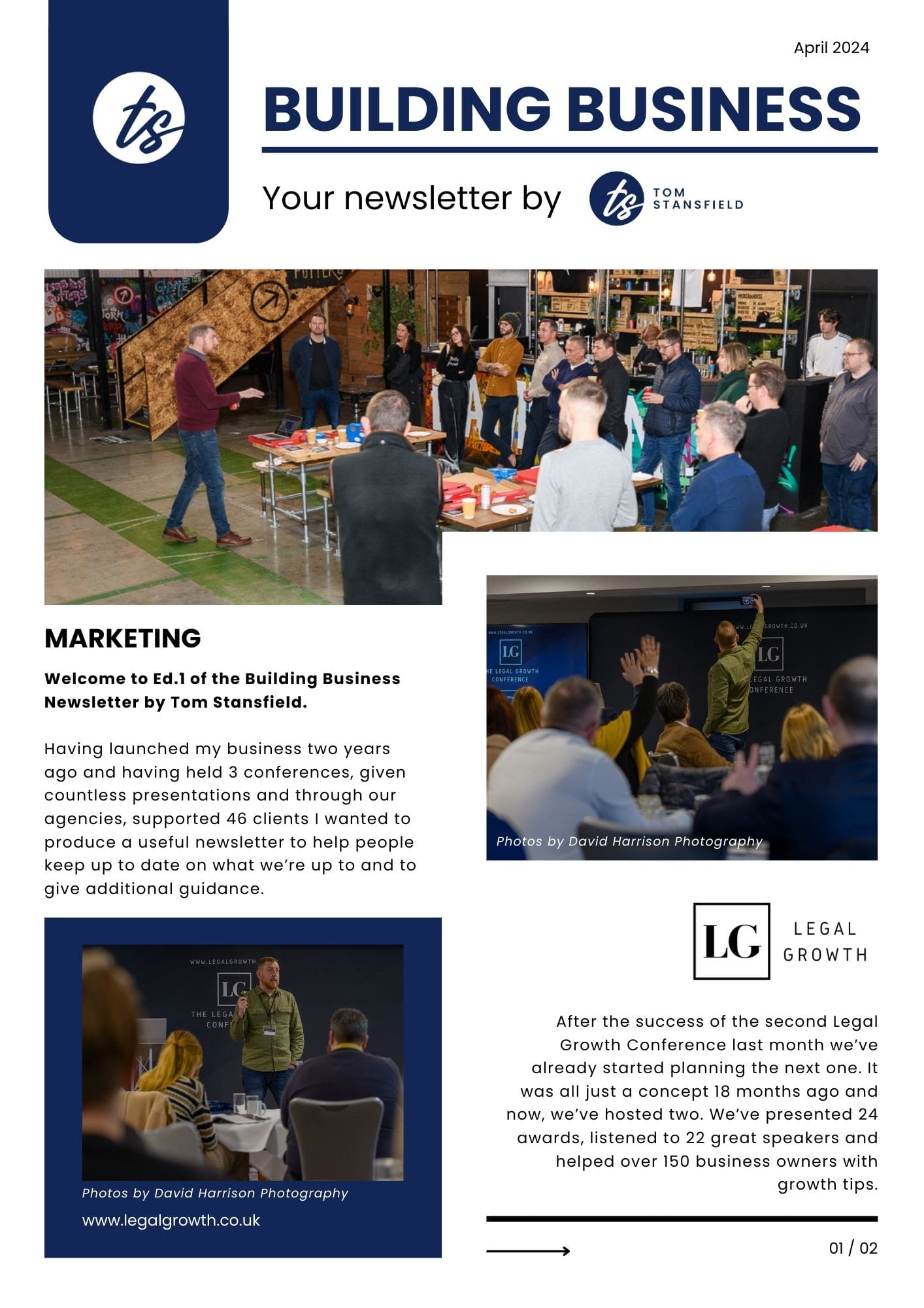 Tom Stansfield Newsletter